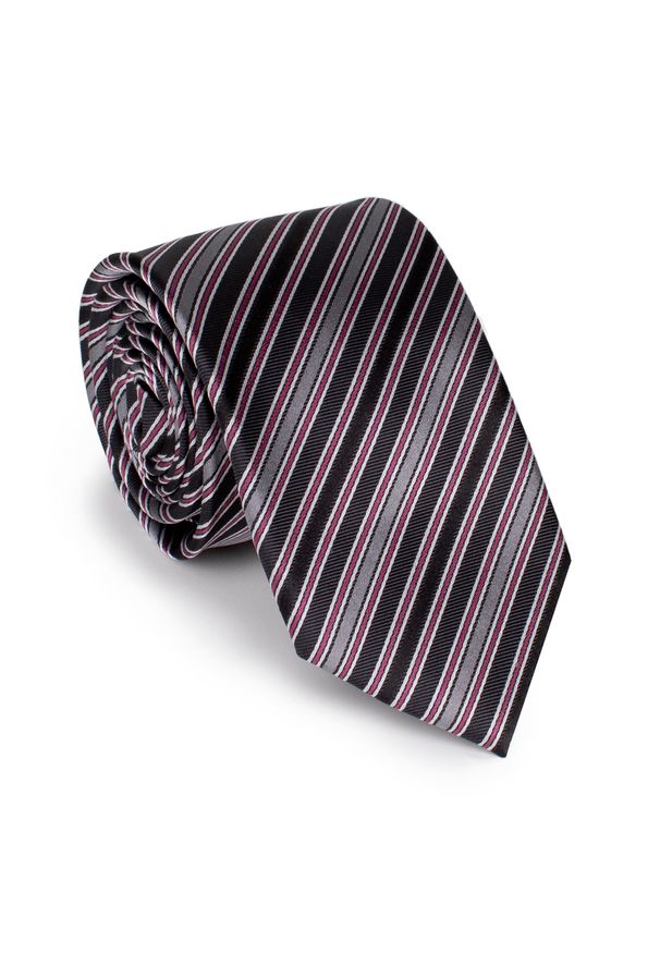 Wittchen - Krawat z jedwabiu we wzory szaro-fioletowy. Kolor: fioletowy, wielokolorowy, szary. Materiał: jedwab. Wzór: gładki. Styl: elegancki