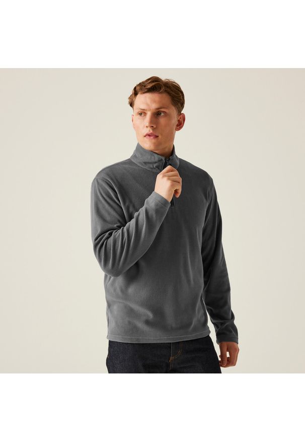 Regatta - Męski mikrolekki polar z zamkiem błyskawicznym do połowy. Kolor: szary. Materiał: polar. Sport: turystyka piesza