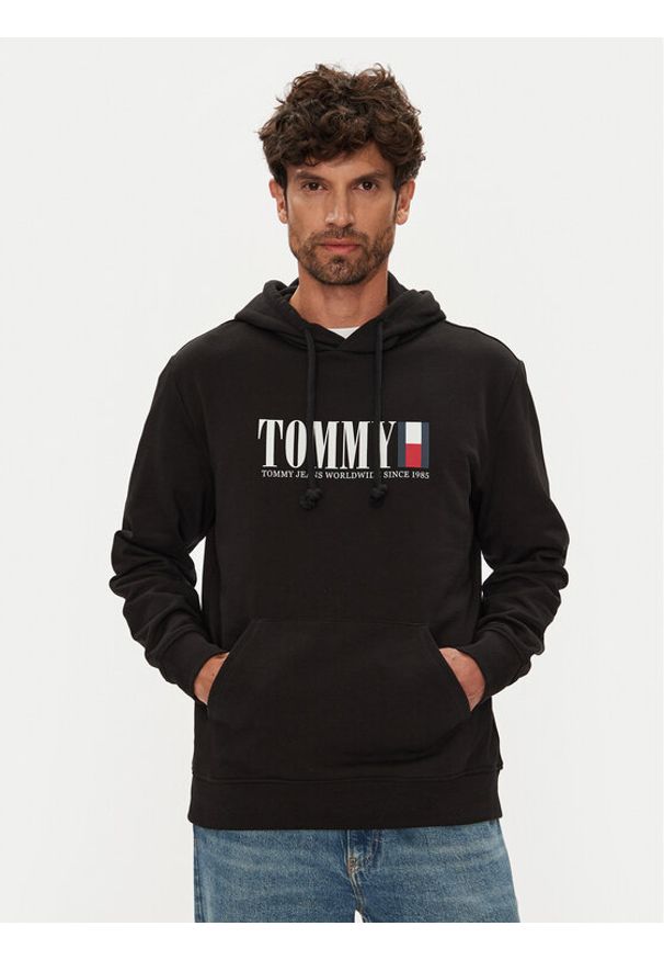 Tommy Jeans Bluza Dna Graphic DM0DM22144 Czarny Regular Fit. Kolor: czarny. Materiał: bawełna