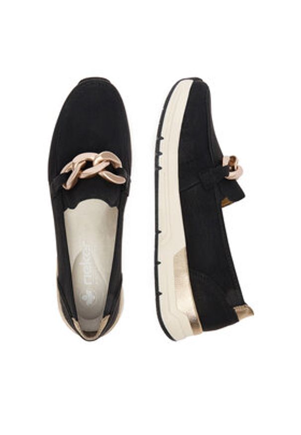 Rieker Półbuty 58944-00 Czarny. Kolor: czarny. Materiał: materiał