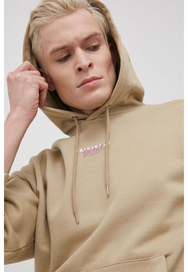 Jack & Jones Bluza męska kolor szary z kapturem z nadrukiem. Typ kołnierza: kaptur. Kolor: szary. Materiał: dzianina. Wzór: nadruk