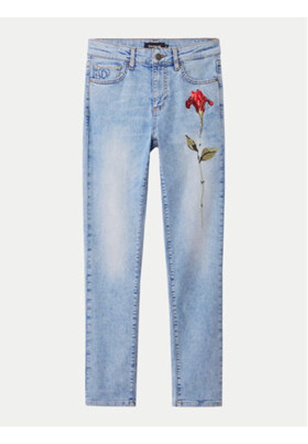 Desigual Jeansy Aina 24WWDD19 Niebieski Skinny Fit. Kolor: niebieski