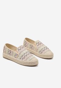 Born2be - Beżowe Espadryle na Plecionej Podeszwie z Metaliczną Nicią Panirel. Okazja: na co dzień. Kolor: beżowy. Styl: casual, boho #4