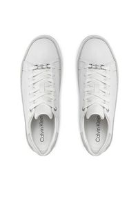 Calvin Klein Sneakersy Flatform C Lace Up - Mono Mix HW0HW01870 Biały. Kolor: biały. Materiał: skóra