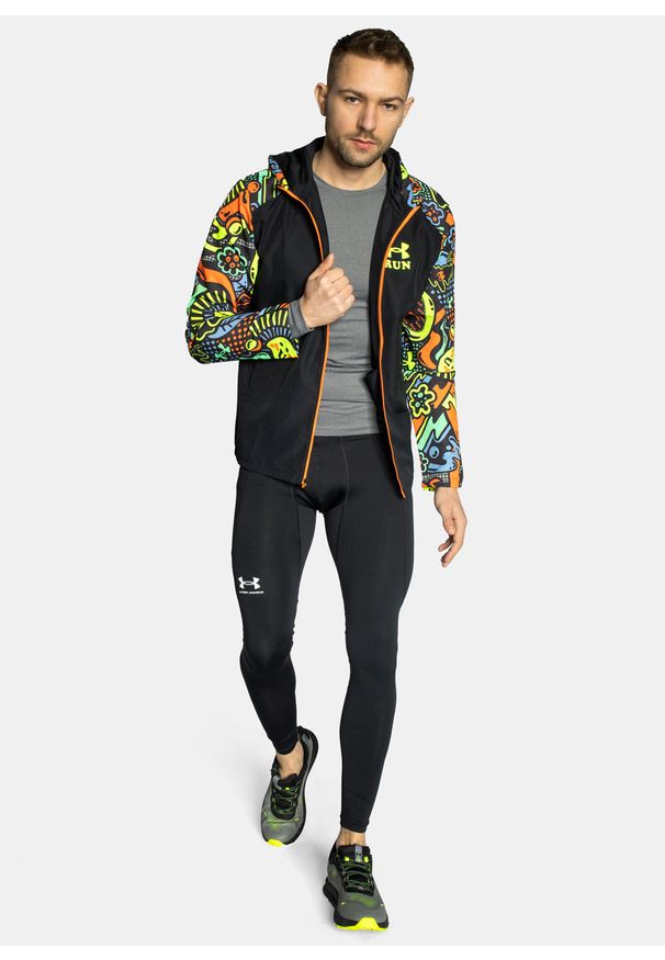 Legginsy treningowe męskie czarne Under Armour ColdGear Leggings. Kolor: czarny. Materiał: elastan. Wzór: jednolity