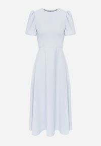 Renee - Niebieska Rozkloszowana Sukienka Koktajlowa VICES na Krótki Rękaw Nessesha. Okazja: na randkę, na wesele, na ślub cywilny. Kolor: niebieski. Długość rękawa: krótki rękaw. Styl: wizytowy. Długość: mini #6