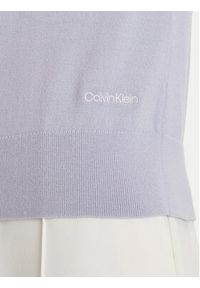 Calvin Klein Sweter LV044A305G Błękitny Regular Fit. Kolor: niebieski. Materiał: syntetyk, wełna #5
