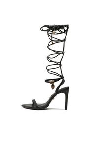 Kurt Geiger Sandały Shoreditch Sandal Tie 8961800109 Czarny. Kolor: czarny. Materiał: skóra