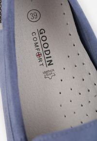 Renee - Niebieskie Mokasyny Lithiche. Zapięcie: bez zapięcia. Kolor: niebieski. Materiał: skóra. Szerokość cholewki: normalna. Wzór: aplikacja. Styl: klasyczny #3