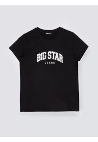 Big-Star - Koszulka damska bawełniana z logo BIG STA czarna Ramila 906. Okazja: na co dzień, na spacer. Kolor: czarny. Materiał: bawełna. Długość rękawa: krótki rękaw. Długość: krótkie. Wzór: nadruk. Styl: klasyczny, casual