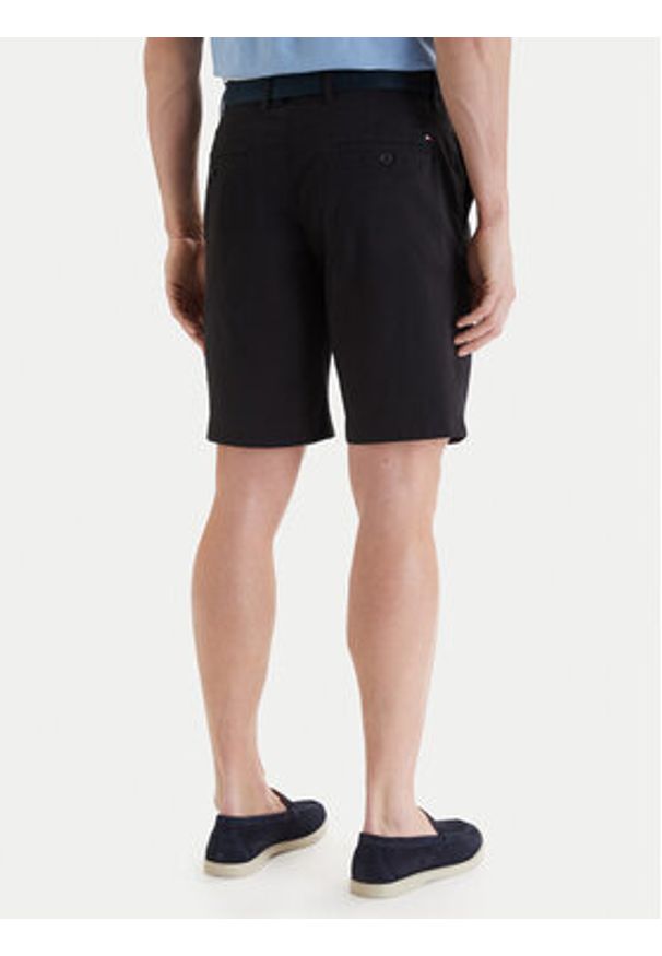 TOMMY HILFIGER - Tommy Hilfiger Komplet szorty i pasek Denton MW0MW42349 Czarny Slim Fit. Kolor: czarny. Materiał: bawełna