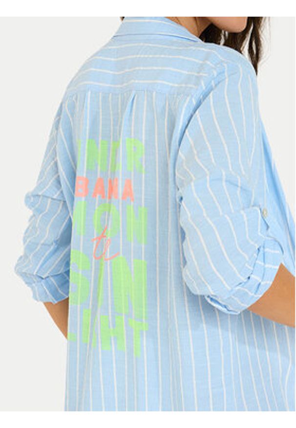 Banana Moon Koszula Garel Galeana MVD66 Błękitny Regular Fit. Kolor: niebieski. Materiał: syntetyk