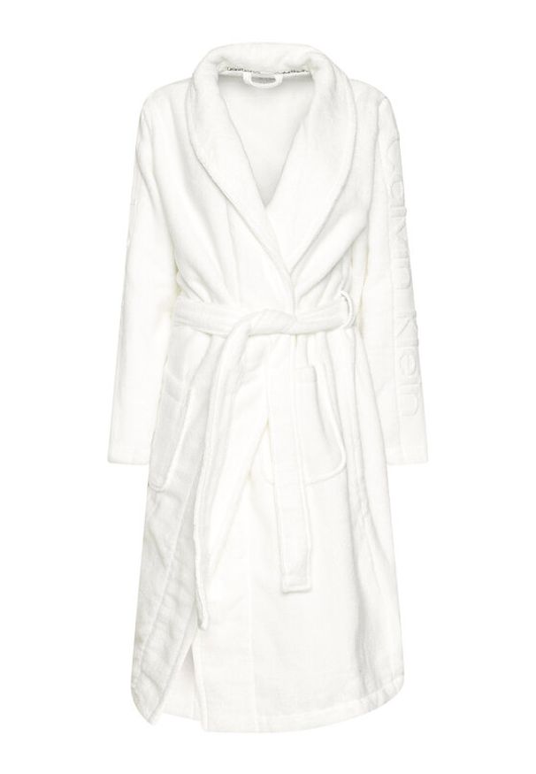 Calvin Klein Underwear Szlafrok Robe 000EW1159E Biały. Kolor: biały. Materiał: bawełna