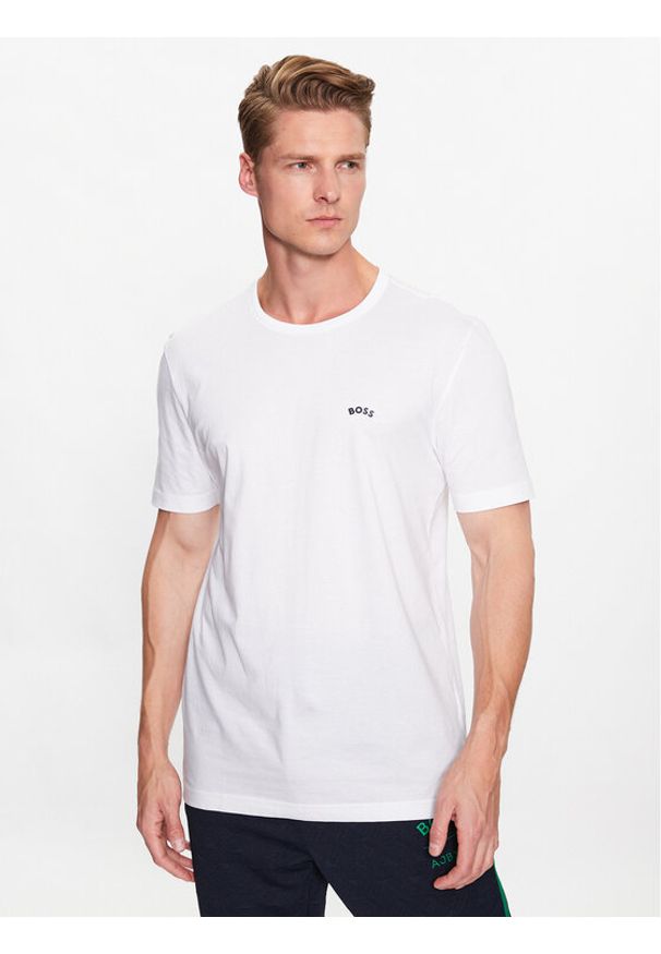 BOSS - Boss T-Shirt Tee Curved 50469062 Biały Regular Fit. Kolor: biały. Materiał: bawełna