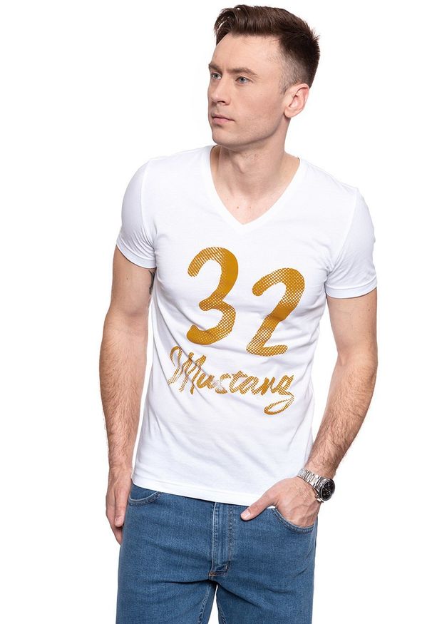 Mustang - MĘSKI T-SHIRT MUSTANG AARON V BASIC 1009904 2045