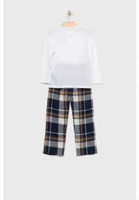 Abercrombie & Fitch piżama dziecięca kolor biały gładka. Kolor: biały. Długość: długie. Wzór: gładki #4