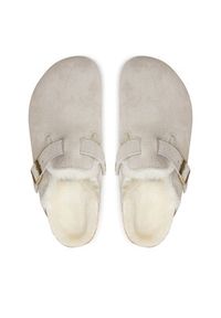 Birkenstock Klapki Boston Shearling Leve 1026192 Biały. Kolor: biały. Materiał: skóra, zamsz #5