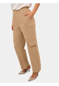 Kaffe Spodnie materiałowe Naya 10508358 Beżowy Regular Fit. Kolor: beżowy. Materiał: bawełna