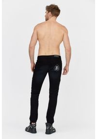 Balmain - BALMAIN Czarne jeansy męskie z białym logo. Kolor: czarny #6