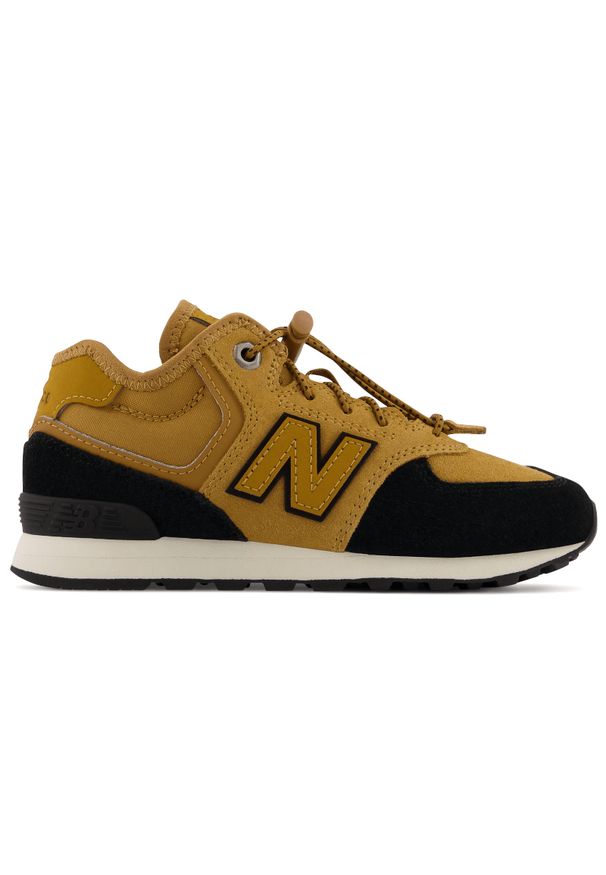 Buty New Balance PV574HXB – brązowe. Kolor: brązowy. Materiał: syntetyk, guma, zamsz, skóra, futro, materiał. Sezon: zima. Model: New Balance 574