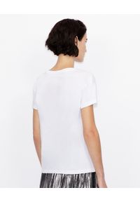 Armani Exchange - ARMANI EXCHANGE - Biały logowany T-shirt. Okazja: na co dzień. Kolor: biały. Materiał: jeans, bawełna. Wzór: nadruk. Styl: klasyczny, casual #6