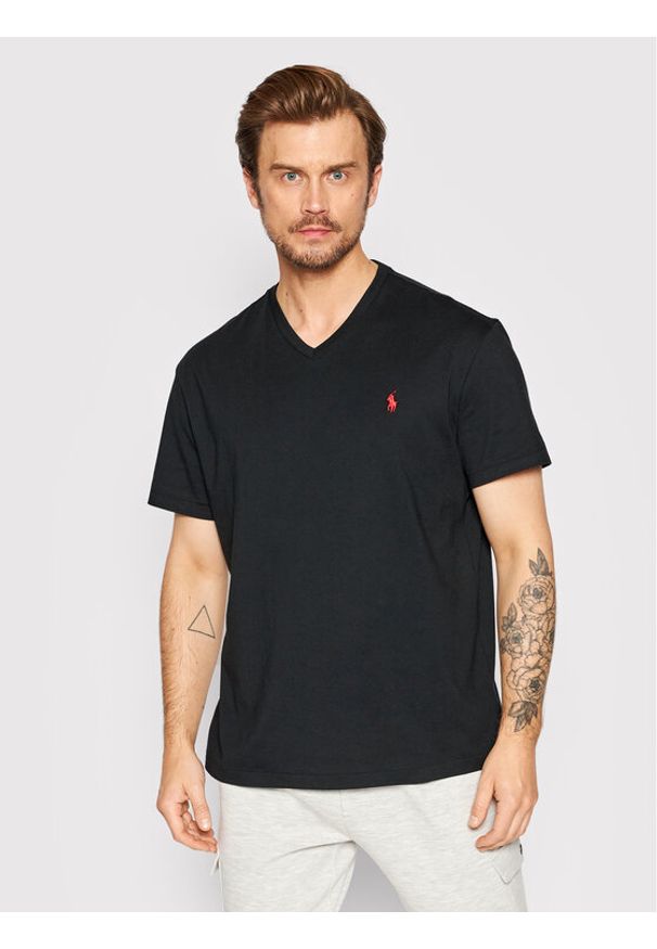 Polo Ralph Lauren T-Shirt 710708261 Czarny Classic Fit. Typ kołnierza: polo. Kolor: czarny. Materiał: bawełna