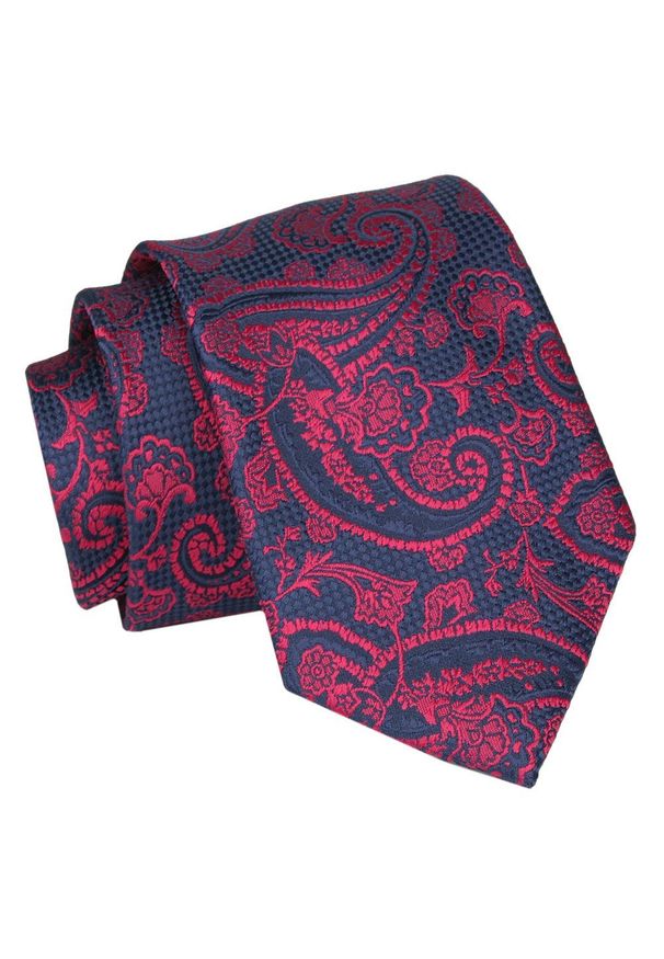 Alties - Krawat - ALTIES - Granatowo-Czerwony, Wzór. Kolor: czerwony, niebieski, wielokolorowy. Materiał: tkanina. Styl: elegancki, wizytowy