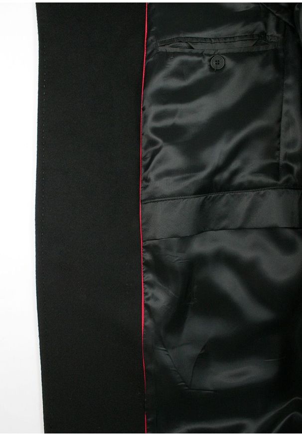 Płaszcz Czarny, Elegancki, Męski, Wełniany, Jednorzędowy, na Guziki, Jesienno-Zimowy -JaniMen. Kolor: czarny. Materiał: wełna. Sezon: jesień, zima. Styl: elegancki