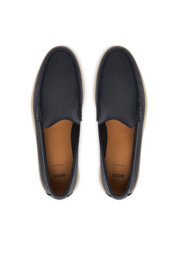 BOSS Mokasyny Sienne 50536173 Granatowy. Kolor: niebieski. Materiał: skóra