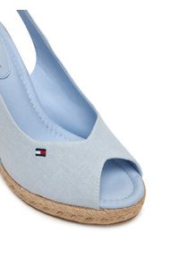 TOMMY HILFIGER - Tommy Hilfiger Espadryle Flag High Wedge Espad Slingback FW0FW09343 Błękitny. Kolor: niebieski. Materiał: materiał #5