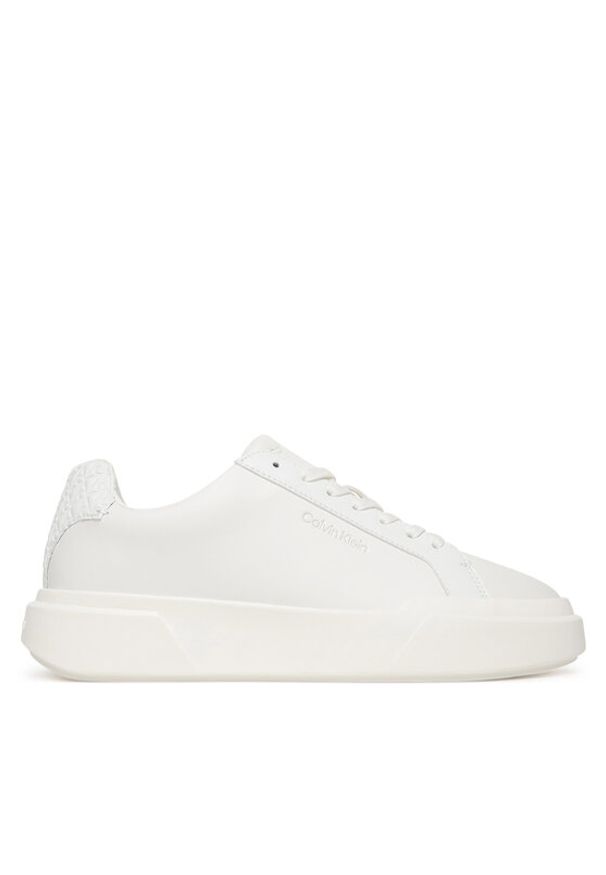 Calvin Klein Sneakersy Chunky Cupsole Laceup Lth Bt Aop YW0YW02036 Biały. Kolor: biały. Materiał: skóra