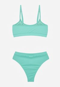 Renee - Jasnozielone Bikini Basic z Prążkowanego Materiału i Możliwością Regulacji Ramiączek Fyserola. Kolekcja: plus size. Kolor: zielony. Materiał: prążkowany, materiał #5