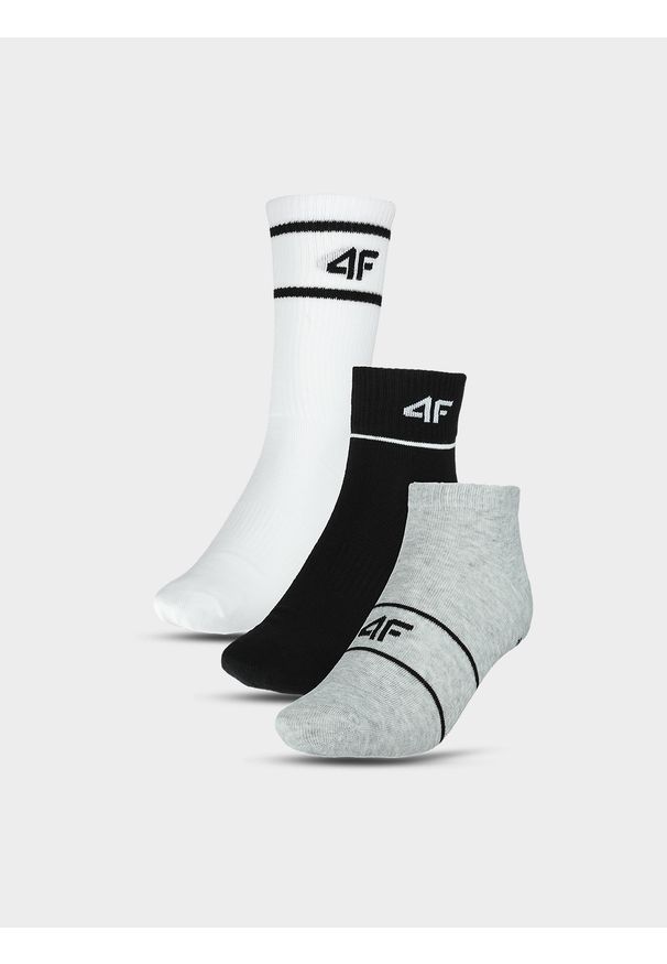4f - 4F Skarpety casual (3-pack) uniseks - multikolor 32-34. Kolor: wielokolorowy. Materiał: materiał, poliamid, włókno, bawełna