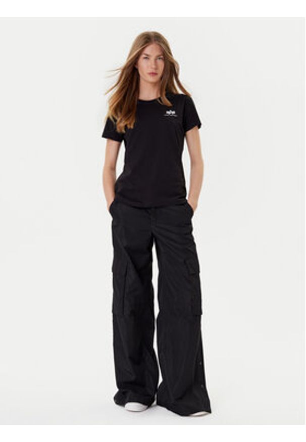 Alpha Industries T-Shirt Basic T Small Logo 196054 Czarny Regular Fit. Kolor: czarny. Materiał: bawełna