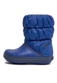 Crocs Śniegowce Winter Puff Boot Kids 14613 Granatowy. Kolor: niebieski. Materiał: materiał