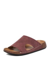 Go Soft Klapki CEO-W25701 Bordowy. Kolor: czerwony. Materiał: materiał #4