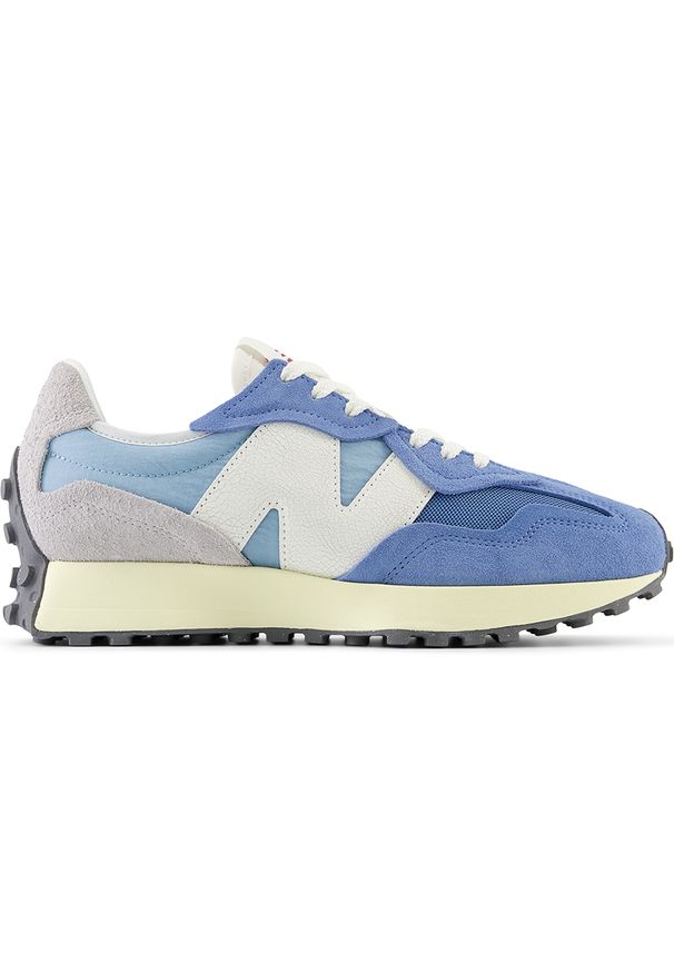 Buty unisex New Balance U327WRA – niebieskie. Okazja: na co dzień. Kolor: niebieski. Materiał: guma, zamsz, skóra, materiał. Szerokość cholewki: normalna