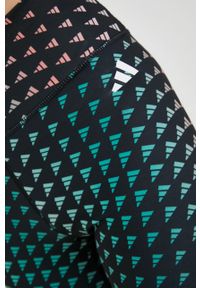 adidas Performance legginsy treningowe Brand Love damskie kolor czarny wzorzyste. Kolor: czarny. Materiał: skóra, materiał. Sport: fitness #4