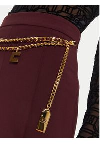 Elisabetta Franchi Spodnie materiałowe PA-T35-46E2 Bordowy Regular Fit. Kolor: czerwony. Materiał: syntetyk #5