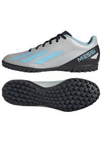 Adidas - Buty piłkarskie adidas X Crazyfast Messi.4 Tf M IE4069 odcienie szarości szare. Zapięcie: sznurówki. Kolor: szary. Materiał: syntetyk, guma. Sport: piłka nożna #2