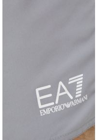 EA7 Emporio Armani szorty kąpielowe kolor szary. Kolor: szary. Materiał: tkanina. Wzór: nadruk