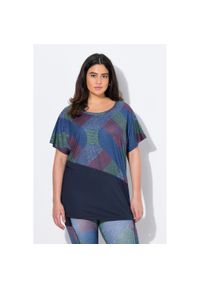 ULLA POPKEN - Damskie Bluzka funkcyjna oversize rękaw 1/2. Kolekcja: plus size. Kolor: niebieski. Materiał: poliester, materiał, elastan #1