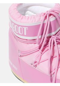 Śniegowce damskie Moon Boot ICON LOW NYLON. Kolor: różowy. Materiał: nylon #4