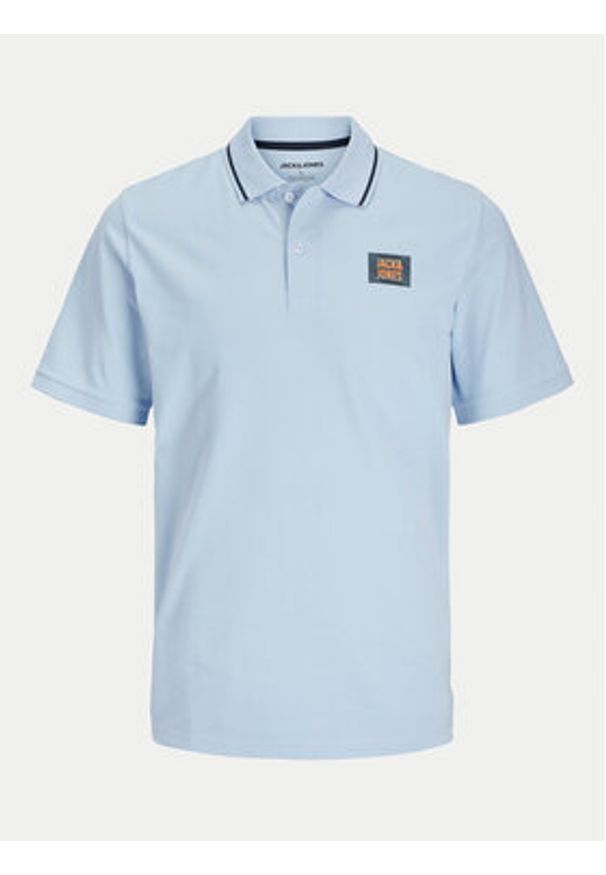 Jack & Jones Polo Hudson 12269238 Błękitny Regular Fit. Typ kołnierza: polo. Kolor: niebieski. Materiał: bawełna