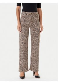 Guess Jeansy W5YA1A WHFP2 Brązowy Wide Leg. Kolor: brązowy