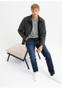 bonprix - Dżinsy ze stretchem Slim Fit Tapered. Kolor: niebieski