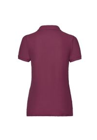 FRUIT OF THE LOOM - Koszulka Polo Damska. Typ kołnierza: polo. Kolor: czerwony, wielokolorowy, brązowy