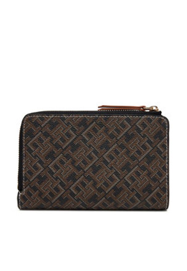 TOMMY HILFIGER - Tommy Hilfiger Duży Portfel Damski Th Monoplay Leather Med 7 Wallet AW0AW17417 Czarny. Kolor: czarny. Materiał: skóra