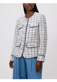 Reserved - Marynarka z ozdobnymi kieszeniami - złamana biel. Materiał: tkanina #1