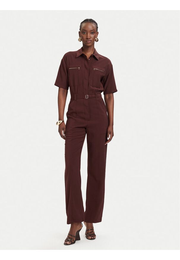 Patrizia Pepe Kombinezon 2T0099/A573-B887 Brązowy ciemny Regular Fit. Kolor: brązowy. Materiał: wiskoza